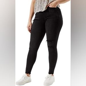 AMERICAN EAGLE Black Distressed  Next Level Stretch Hi-rise Jegging..size:6 Regu